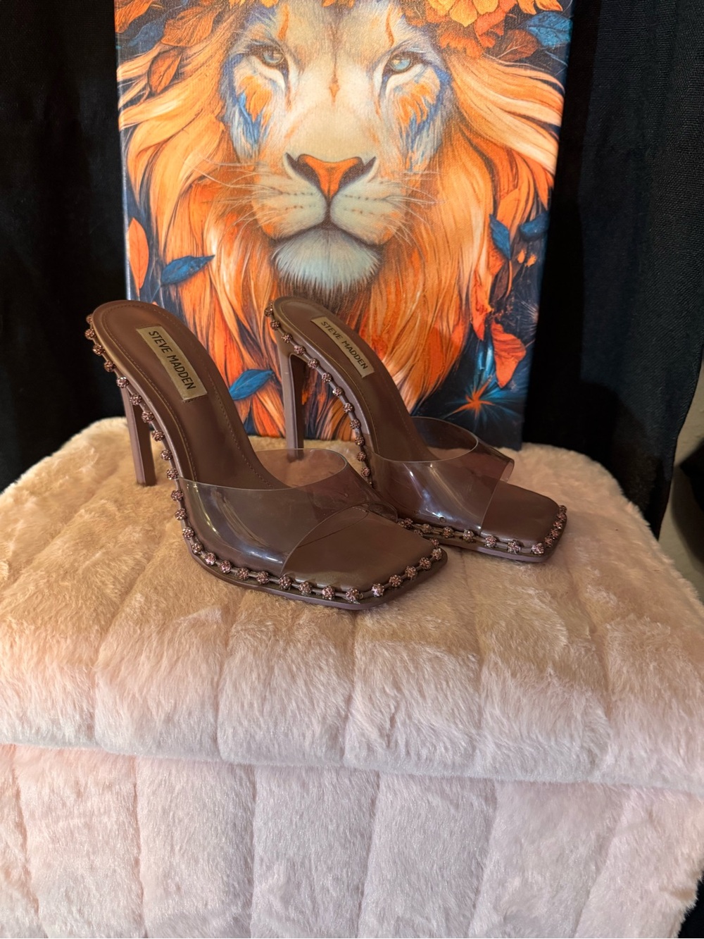Steve Madden Rose with Crystal Embellishments Square-Toe Heels